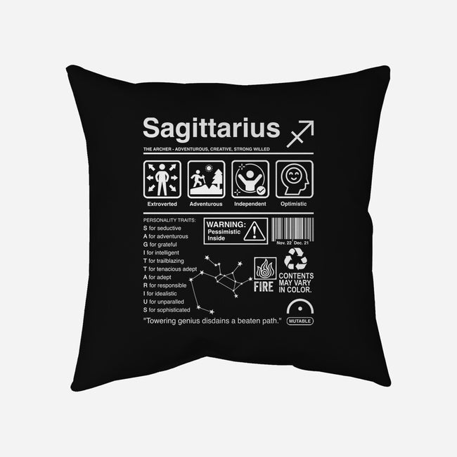 Sagittarius Label-None-Removable Cover w Insert-Throw Pillow-DrMonekers
