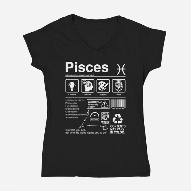 Pisces Label-Womens-V-Neck-Tee-DrMonekers