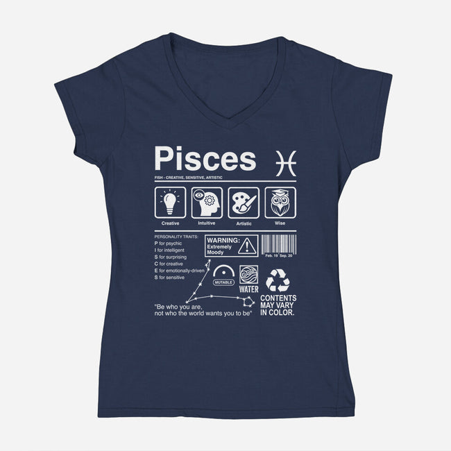 Pisces Label-Womens-V-Neck-Tee-DrMonekers