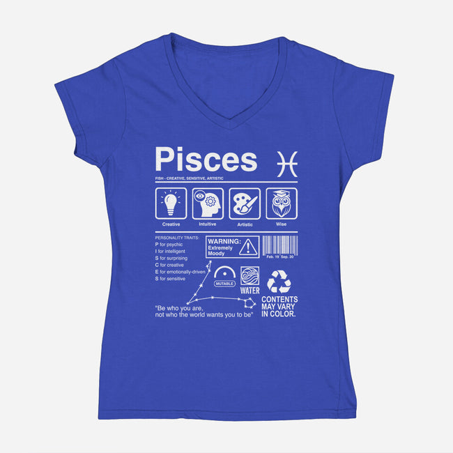 Pisces Label-Womens-V-Neck-Tee-DrMonekers