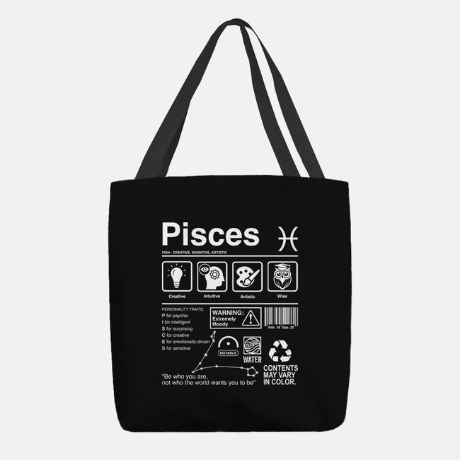 Pisces Label-None-Basic Tote-Bag-DrMonekers