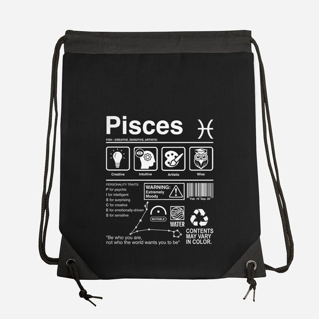 Pisces Label-None-Drawstring-Bag-DrMonekers