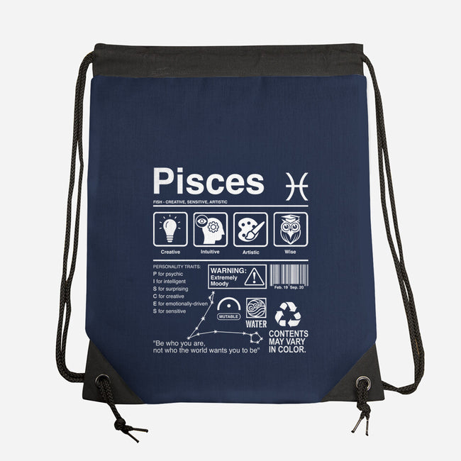 Pisces Label-None-Drawstring-Bag-DrMonekers