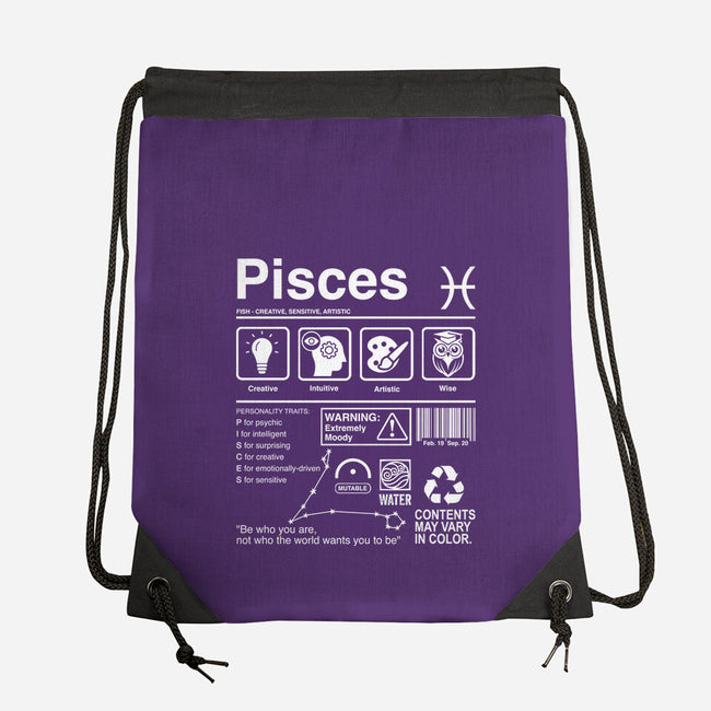 Pisces Label-None-Drawstring-Bag-DrMonekers