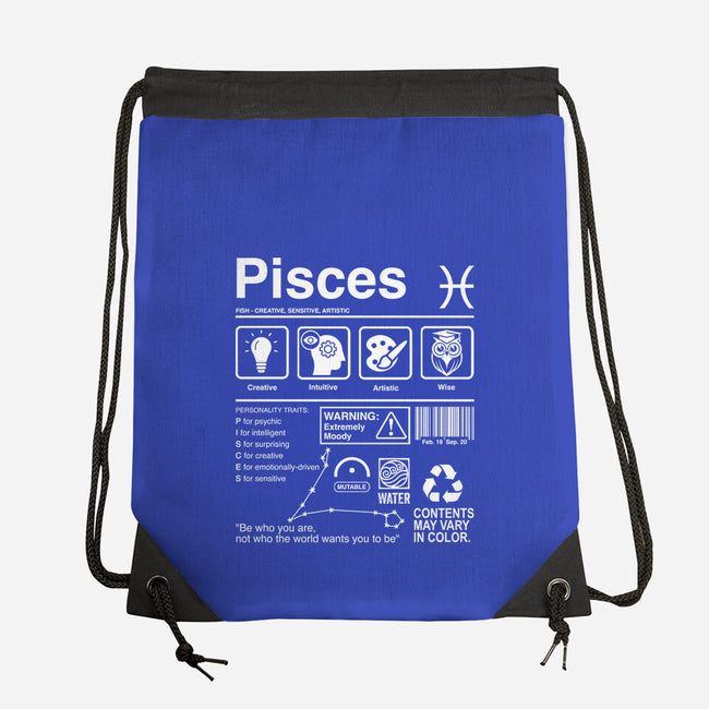 Pisces Label-None-Drawstring-Bag-DrMonekers