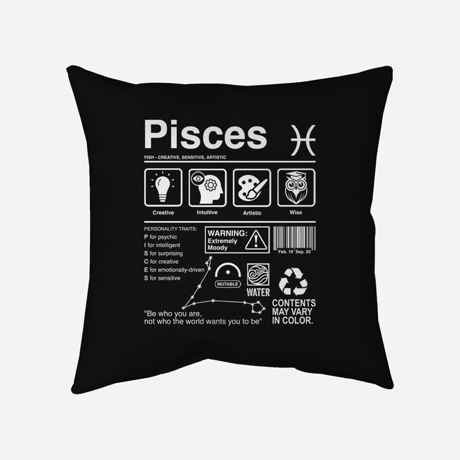 Pisces Label-None-Removable Cover w Insert-Throw Pillow-DrMonekers