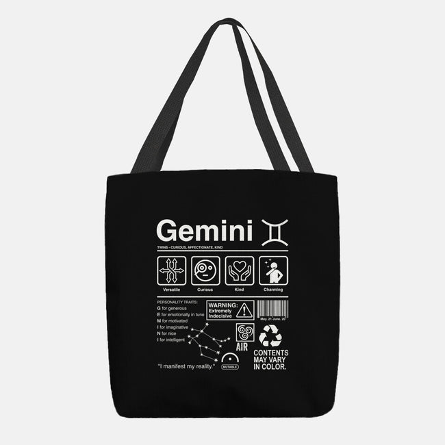 Gemini Label-None-Basic Tote-Bag-DrMonekers
