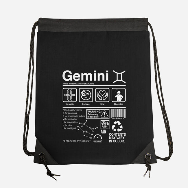 Gemini Label-None-Drawstring-Bag-DrMonekers