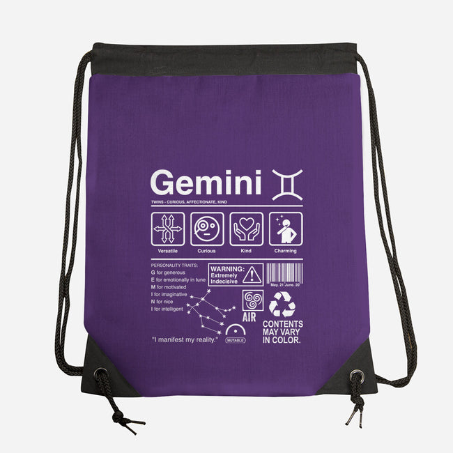Gemini Label-None-Drawstring-Bag-DrMonekers