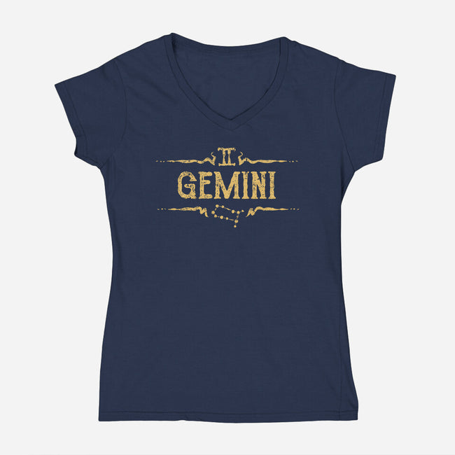 Vintage Gemini-Womens-V-Neck-Tee-kg07