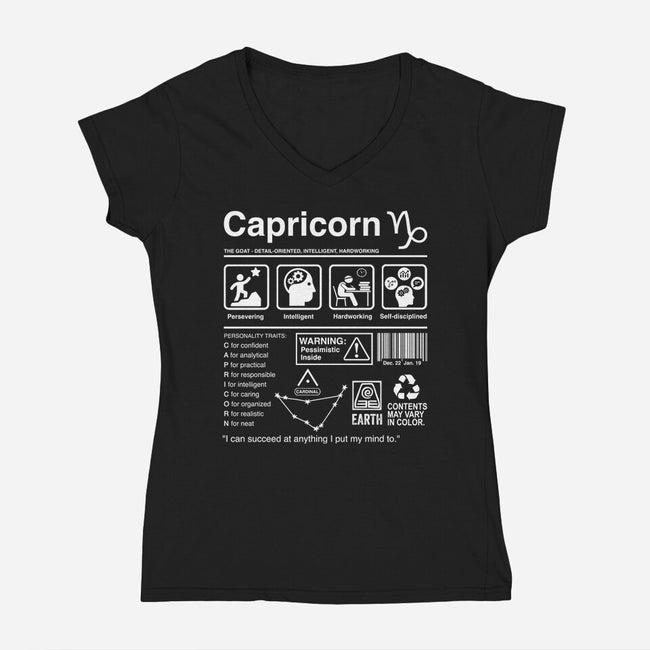 Capricorn Label-Womens-V-Neck-Tee-DrMonekers