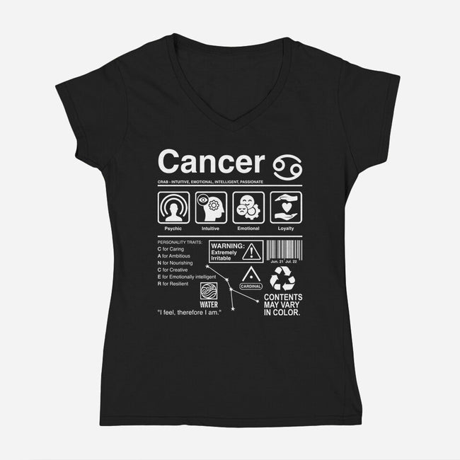 Cancer Label-Womens-V-Neck-Tee-DrMonekers