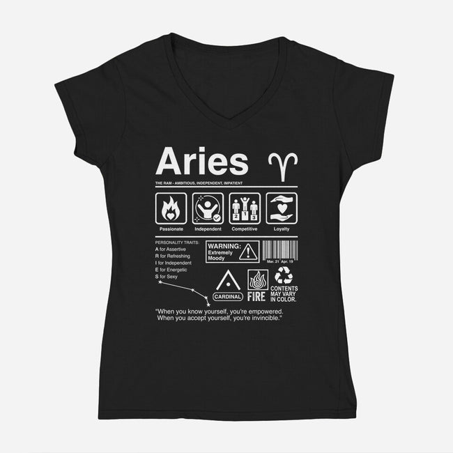 Aries Label-Womens-V-Neck-Tee-DrMonekers