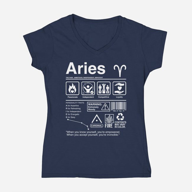 Aries Label-Womens-V-Neck-Tee-DrMonekers