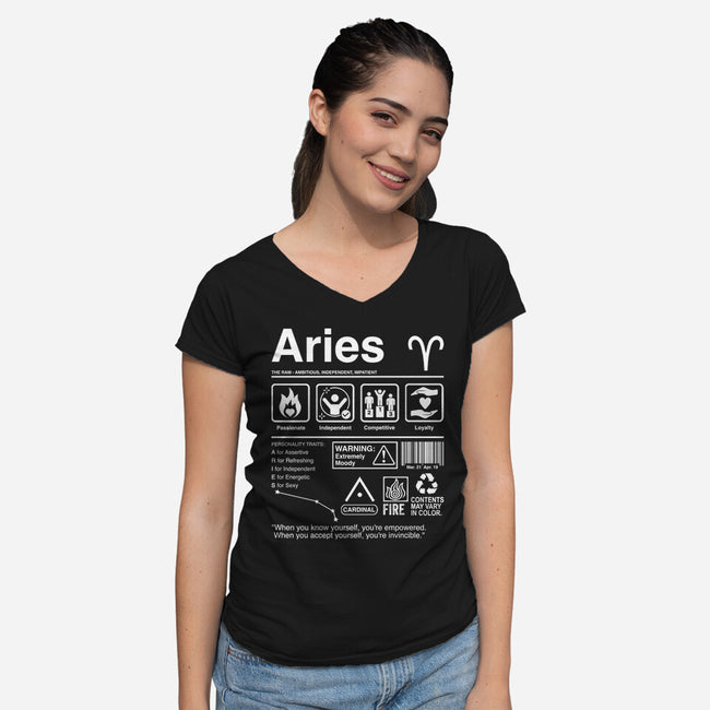 Aries Label-Womens-V-Neck-Tee-DrMonekers
