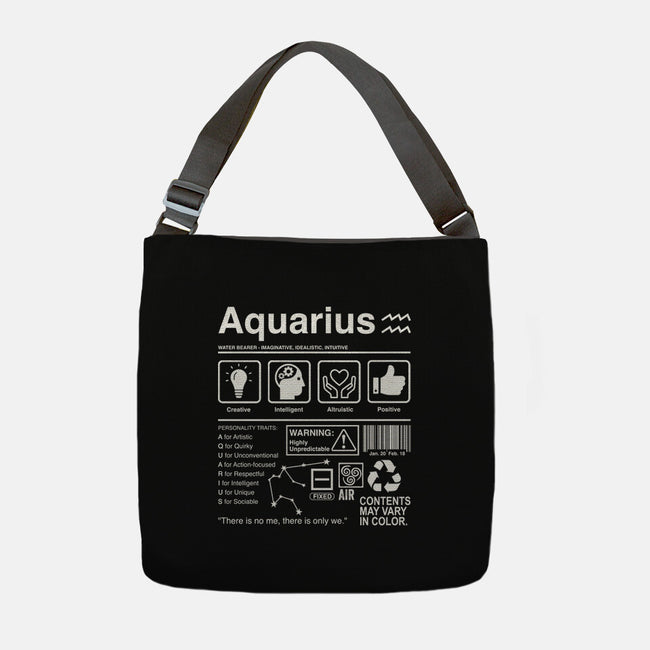 Aquarius Label-None-Adjustable Tote-Bag-DrMonekers