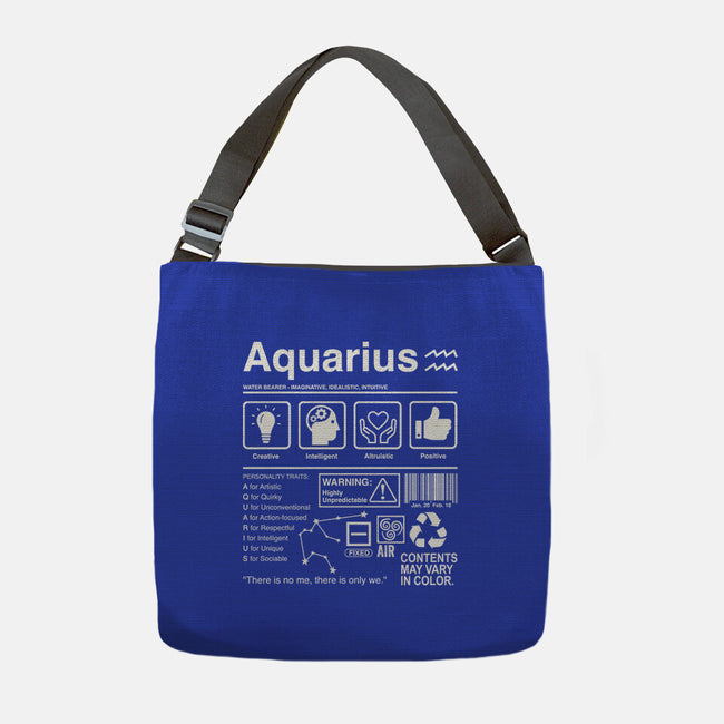 Aquarius Label-None-Adjustable Tote-Bag-DrMonekers