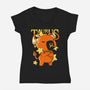 Capybara Taurus-Womens-V-Neck-Tee-mmandy