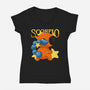 Capybara Scorpio-Womens-V-Neck-Tee-mmandy