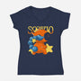 Capybara Scorpio-Womens-V-Neck-Tee-mmandy