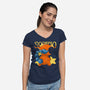 Capybara Scorpio-Womens-V-Neck-Tee-mmandy