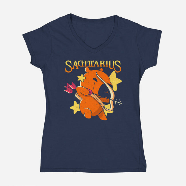 Capybara Sagittarius-Womens-V-Neck-Tee-mmandy