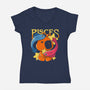 Capybara Pisces-Womens-V-Neck-Tee-mmandy