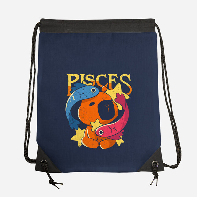 Capybara Pisces-None-Drawstring-Bag-mmandy