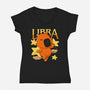 Capybara Libra-Womens-V-Neck-Tee-mmandy