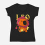 Capybara Leo-Womens-V-Neck-Tee-mmandy