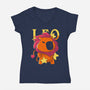 Capybara Leo-Womens-V-Neck-Tee-mmandy