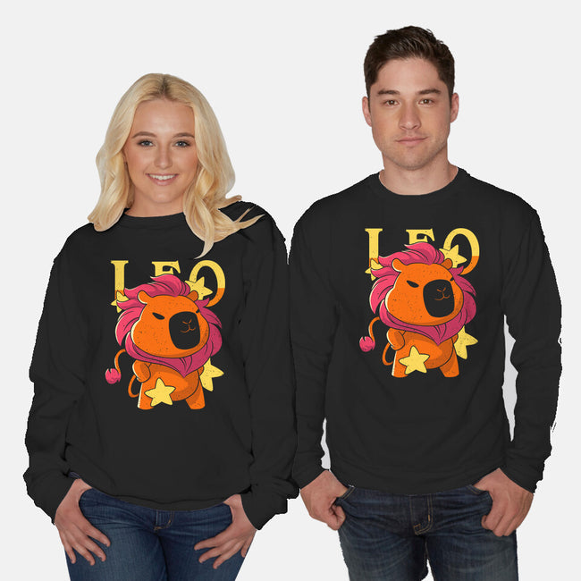 Capybara Leo-Unisex-Crew Neck-Sweatshirt-mmandy