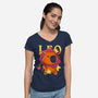 Capybara Leo-Womens-V-Neck-Tee-mmandy