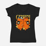 Capybara Gemini-Womens-V-Neck-Tee-mmandy