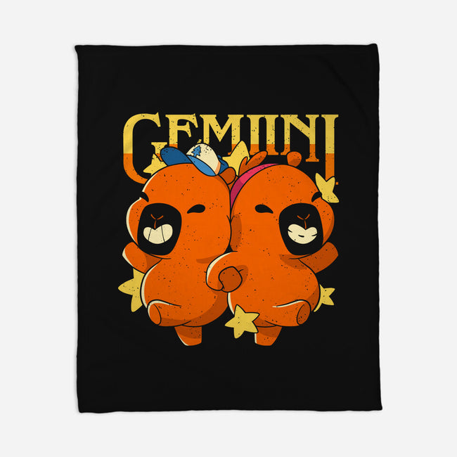 Capybara Gemini-None-Fleece-Blanket-mmandy