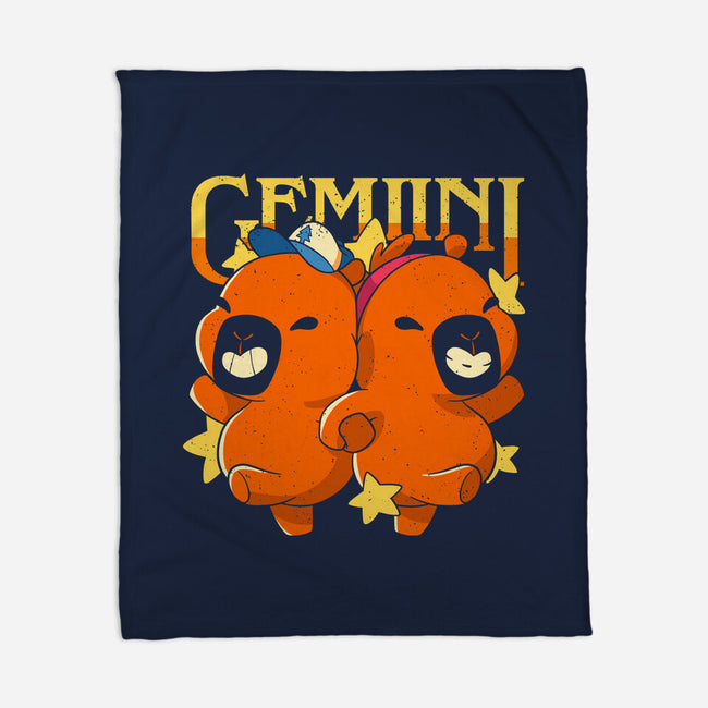 Capybara Gemini-None-Fleece-Blanket-mmandy