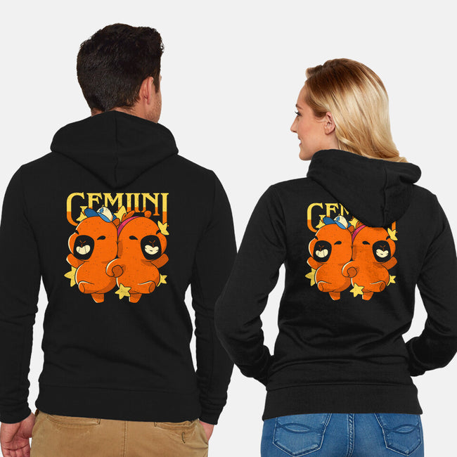 Capybara Gemini-Unisex-Zip-Up-Sweatshirt-mmandy