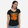 Capybara Gemini-Womens-V-Neck-Tee-mmandy