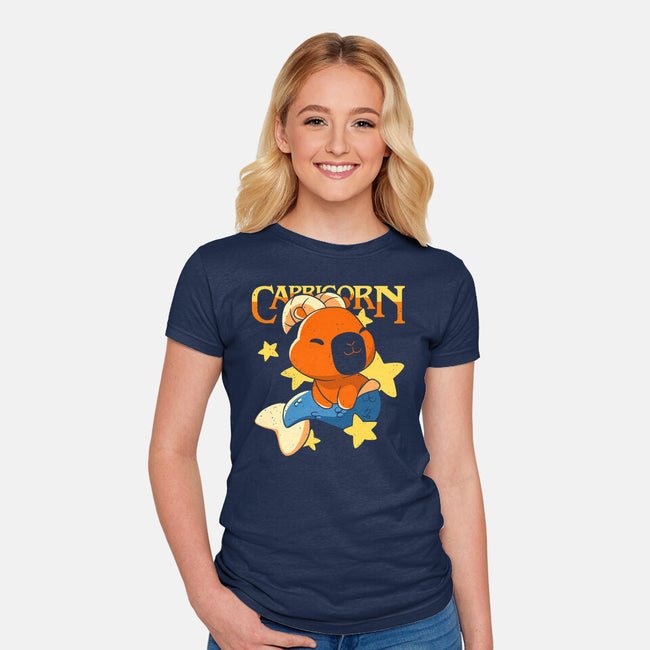 Capybara Capricorn-Womens-Fitted-Tee-mmandy