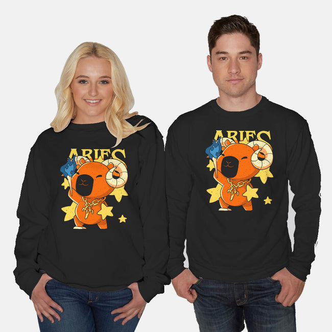 Capybara Aries-Unisex-Crew Neck-Sweatshirt-mmandy