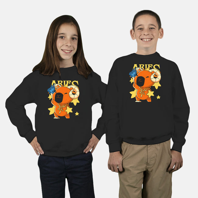 Capybara Aries-Youth-Crew Neck-Sweatshirt-mmandy