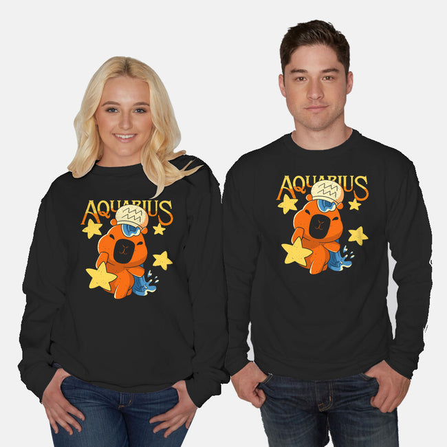 Capybara Aquarius-Unisex-Crew Neck-Sweatshirt-mmandy
