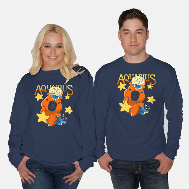 Capybara Aquarius-Unisex-Crew Neck-Sweatshirt-mmandy