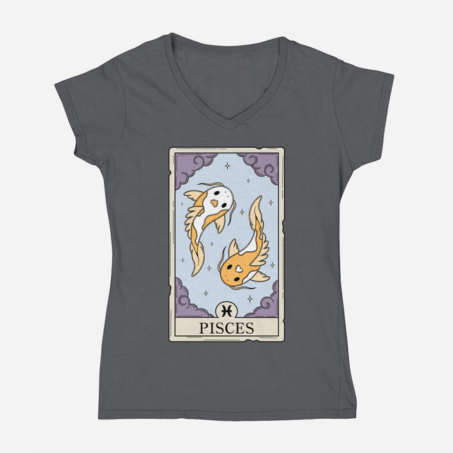 Pisces Card-Womens-V-Neck-Tee-Maria
