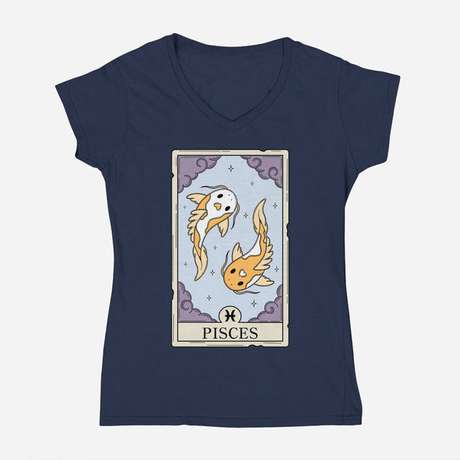 Pisces Card-Womens-V-Neck-Tee-Maria