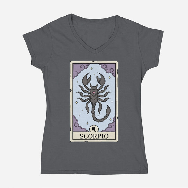 Scorpio Card-Womens-V-Neck-Tee-Maria