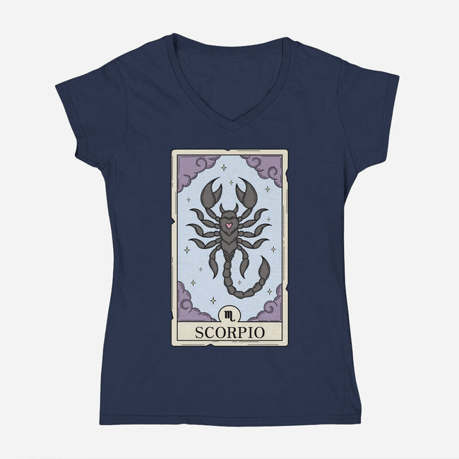 Scorpio Card-Womens-V-Neck-Tee-Maria