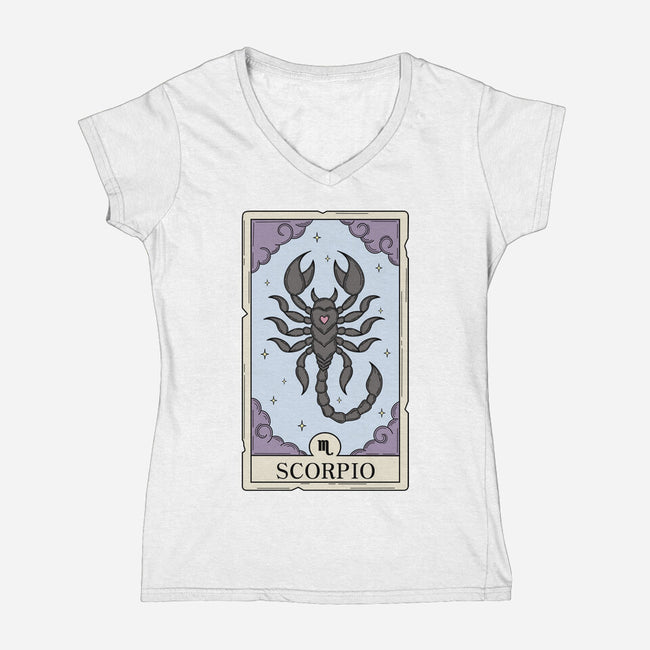 Scorpio Card-Womens-V-Neck-Tee-Maria