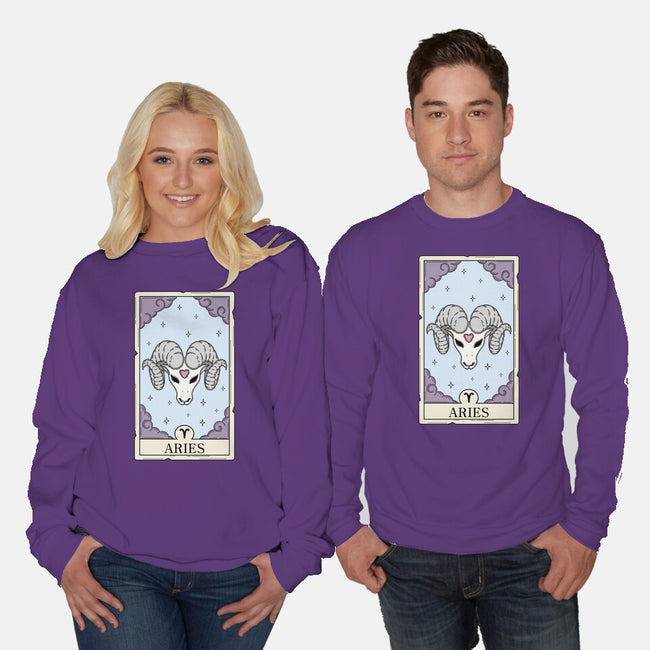 Aries Card-Unisex-Crew Neck-Sweatshirt-Maria
