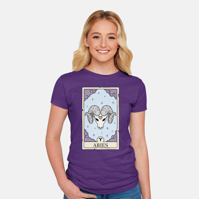 Aries Card-Womens-Fitted-Tee-Maria